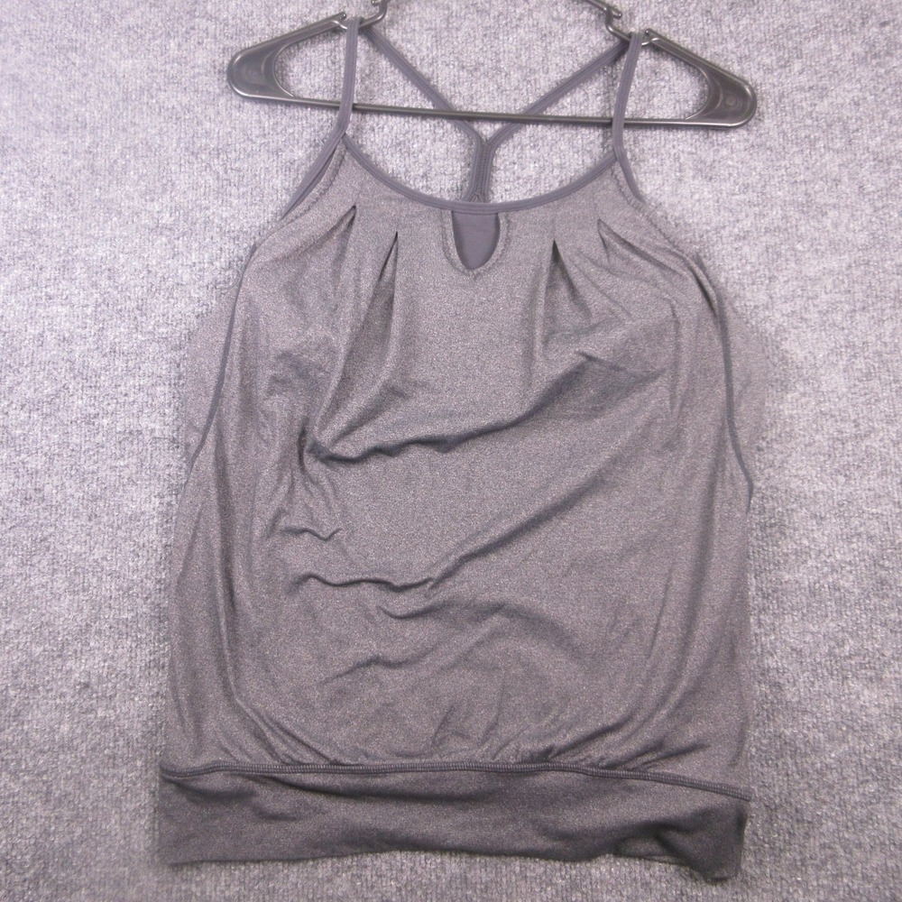Lululemon Tank Top Womens 6 Gray Built In‎ Bra Strappy Yoga Camisole Athletic